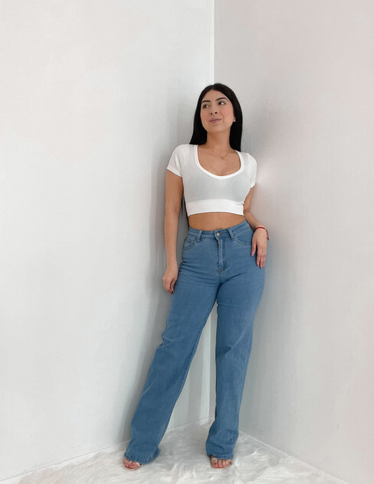 Everyday Ribbed Crop Top In White