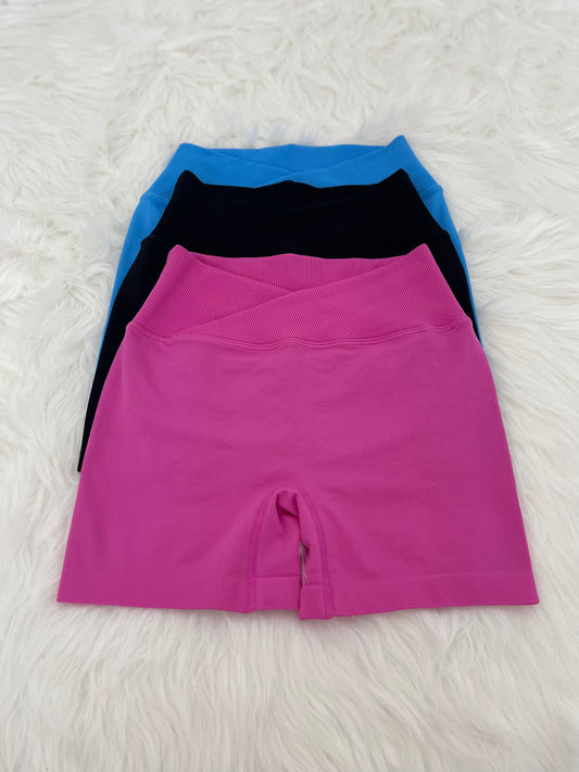 Crossover Scrunched Snatched Biker Shorts 3 colors available