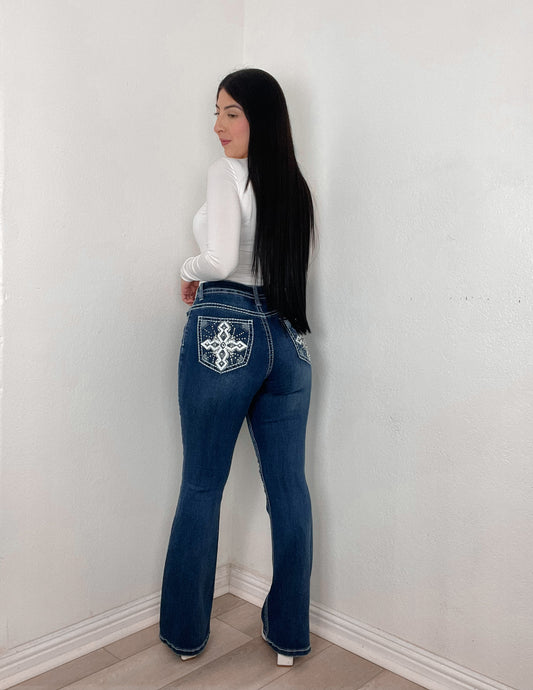 My Cross Bling Flared Jeans
