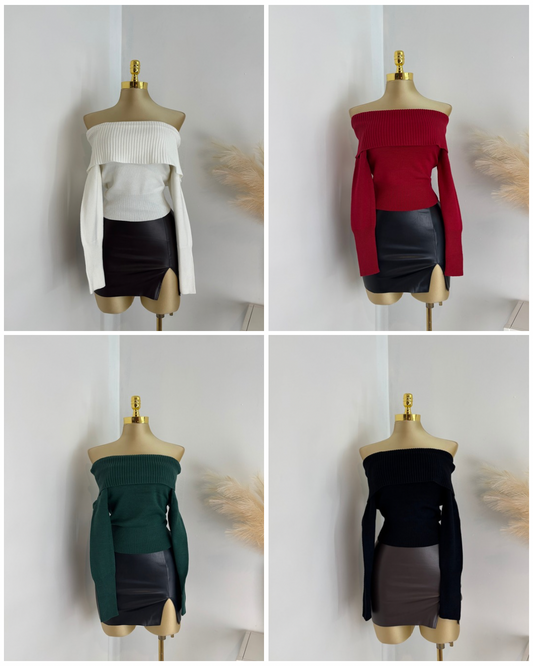 Off Shoulder Sweater Tops