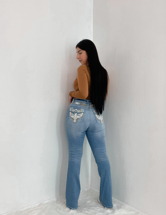 Rodeo Spring Wings Bling Jeans Med Wash