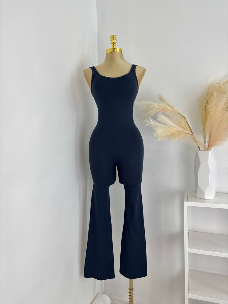 Scoop Neck Flare Jumpsuit