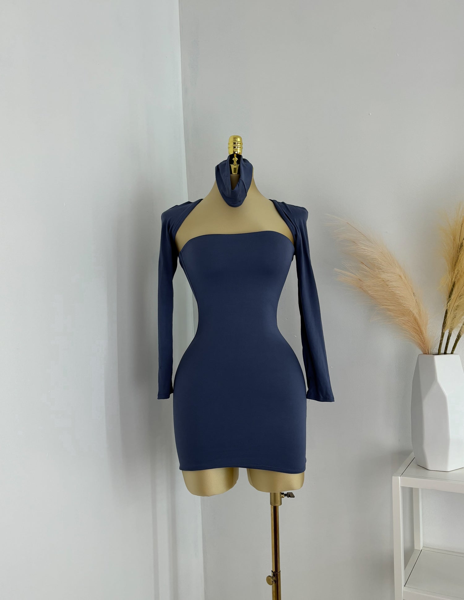 Three Piece Mini Dress Set In Blue (Bandana, Bolero,Dress) MICHELES BOUTIQUE Three Piece Mini Dress Set In Blue (Bandana, Bolero,Dress) MICHELES BOUTIQUE