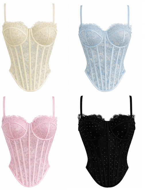 Rhinestone Lace Corset
