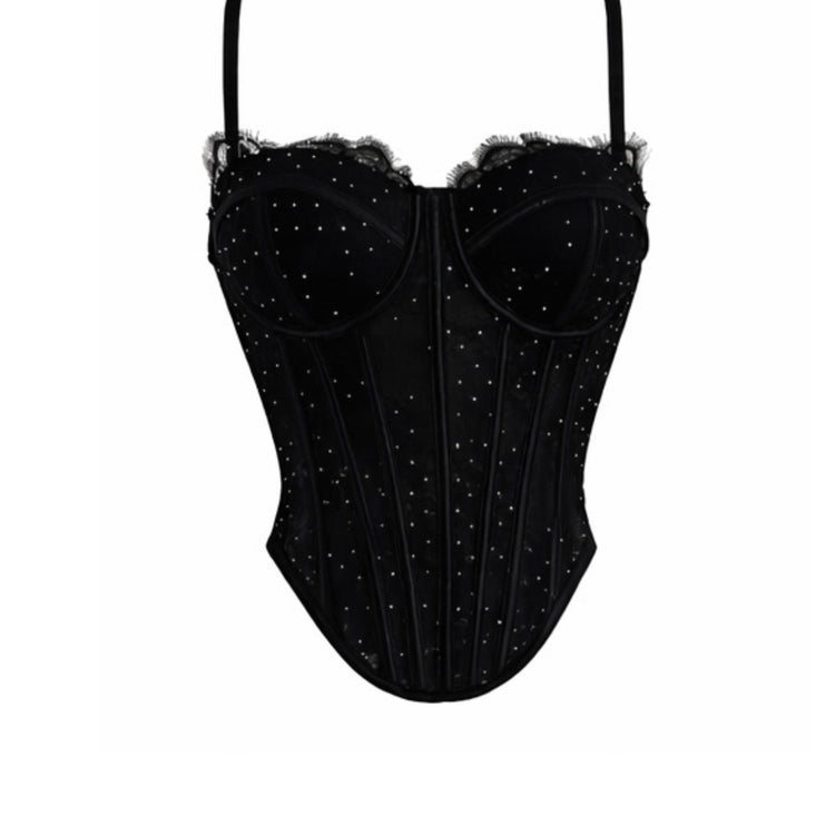 Rhinestone Lace Corset