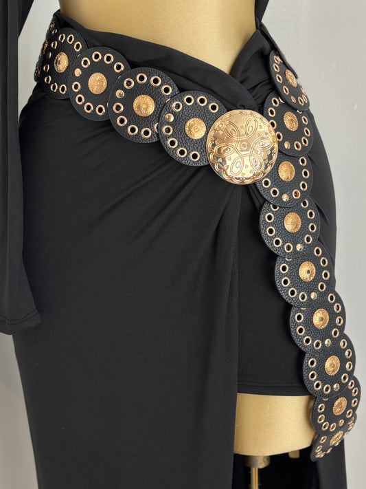 BLK/GLD ROUND DISK