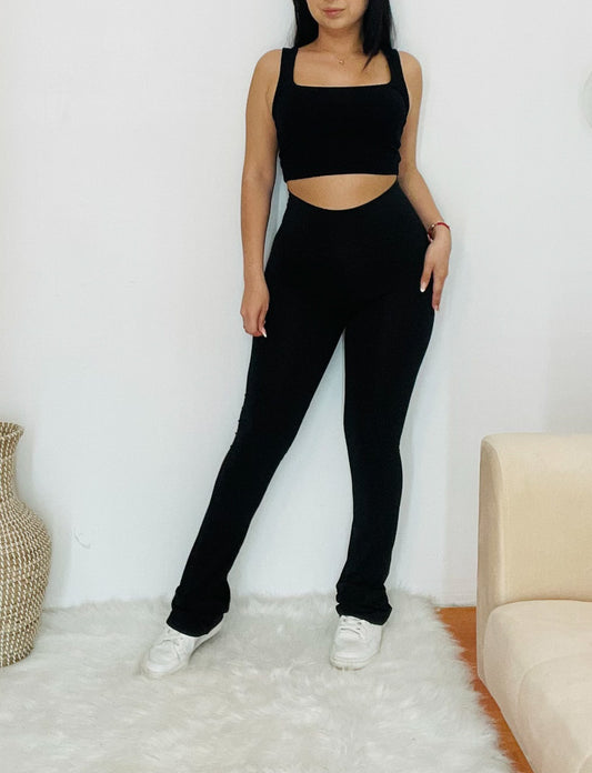 Flared Leggings In Black